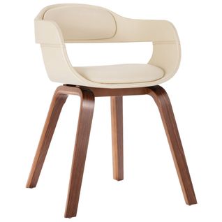 Chaise De Salle À Manger Blanc Bois Courbé Et Similicuir
