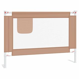 Barrière De Sécurité De Lit Enfant Taupe 90x25 Cm Tissu