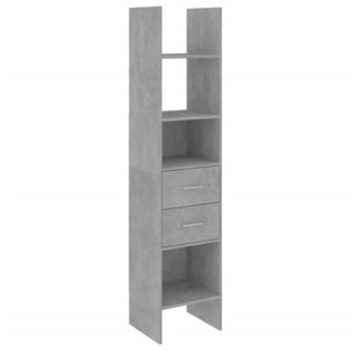 Bibliothèque Gris Béton 40x35x180 Cm Bois Contreplaqué