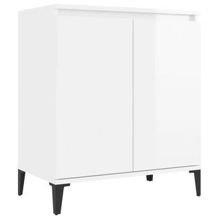Buffet Blanc Brillant 60x35x70 Cm Bois Contreplaqué