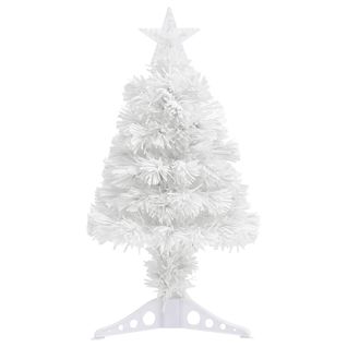 Sapin De Noël Artificiel Avec LED Blanc 64 Cm Fibre Optique
