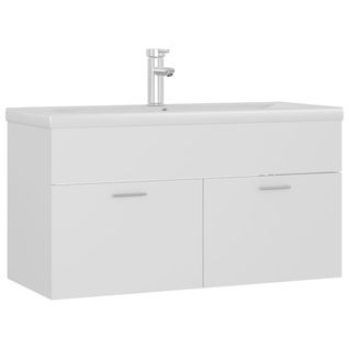 Meuble Vasque Avec Lavabo Intégré Blanc Aggloméré