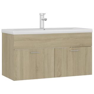 Meuble Vasque Avec Lavabo Intégré Chêne Sonoma Aggloméré