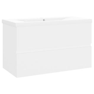 Meuble Vasque Avec Lavabo Intégré Blanc Aggloméré