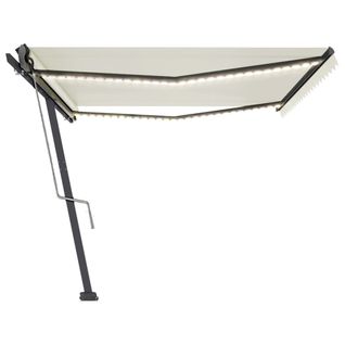 Auvent Automatique Avec Capteur De Vent Et LED 500x300 Cm Crème