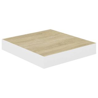 Étagère Murale Flottante Chêne Et Blanc 23x23,5x3,8 Cm Mdf