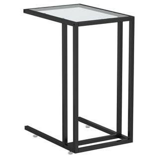 Table D'appoint Ordinateur Transparent 50x35x65 Cm Verre Trempé