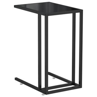 Table D'appoint Pour Ordinateur Noir 50x35x65 Cm Verre Trempé