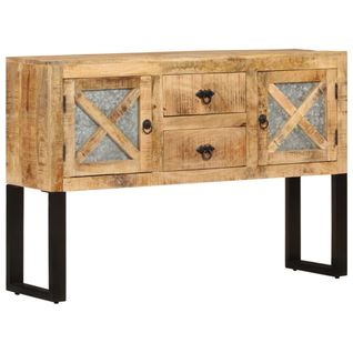 Buffet 110x30x74 Cm Bois De Manguier Brut