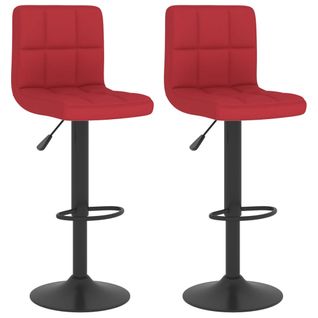 Tabourets De Bar 2 PCs Rouge Bordeaux Tissu