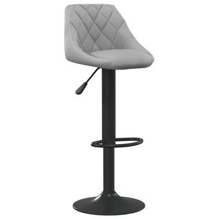 Tabouret De Bar Gris Clair Velours