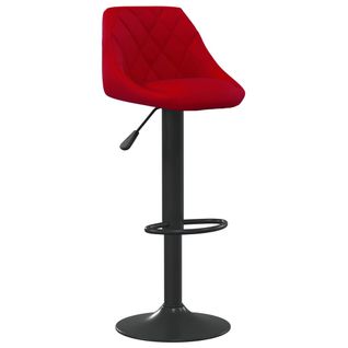 Tabouret De Bar Rouge Bordeaux Velours