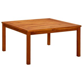 Table Basse De Jardin Carrée à Lattes En Bois D'acacia Massif 85 X 85 X 45 Cm