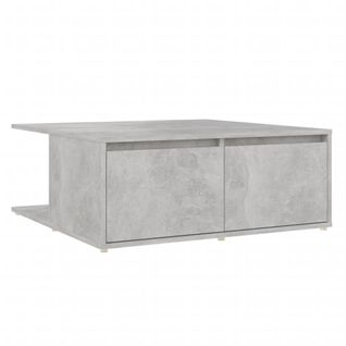 Table Basse Gris Béton 80x80x31 Cm Bois Contreplaqué