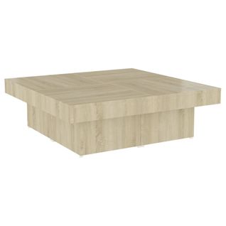 Table Basse Chêne Sonoma 90x90x28 Cm Bois Contreplaqué