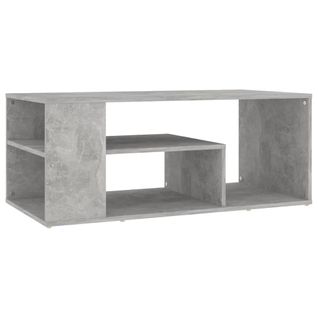 Table Basse Gris Béton 100x50x40 Cm Bois Contreplaqué