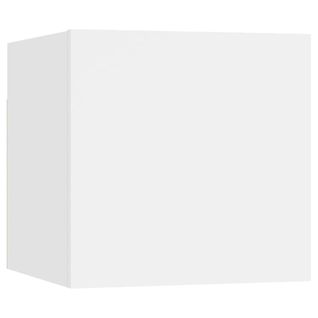 Table De Chevet Blanc 30,5x30x30 Cm Bois Contreplaqué