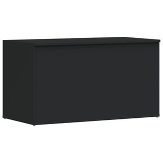 Coffre De Rangement Noir 84x42x46 Cm Bois Contreplaqué