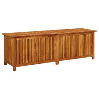 Boîte De Rangement De Jardin 175x50x58 Cm Bois D'acacia Solide Stockage Terrasse Extérieur
