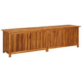 Boîte De Rangement De Jardin 200x50x58 Cm Bois D'acacia Solide Stockage Terrasse Extérieur