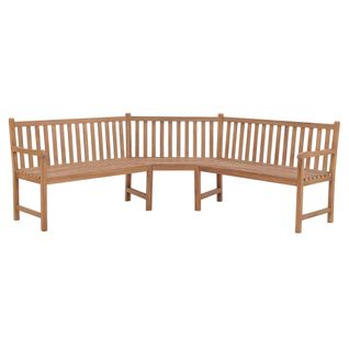 Banc D'angle De Jardin 185x185x90 Cm Bois De Teck Solide