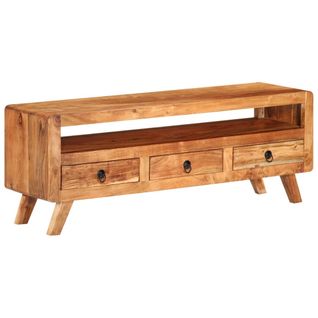 Meuble TV 110x30x40 Cm Bois D'acacia Massif