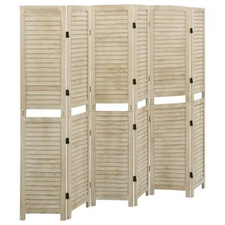 Paravent 6 Panneaux 210x165 Cm Bois De Paulownia