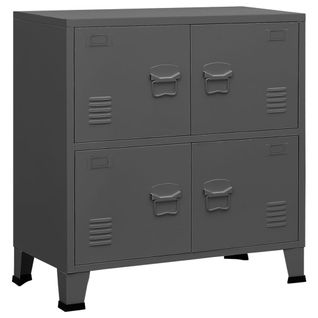 Coffre De Rangement Industriel Anthracite 75x40x80 Cm Acier