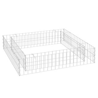 Lit Surélevé à Gabion Acier Galvanisé 100x100x20 Cm Pot à Plantes Boîte à Fleurs Jardin