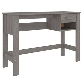 Bureau Hamar Gris Clair 110x40x75 Cm Bois Massif De Pin