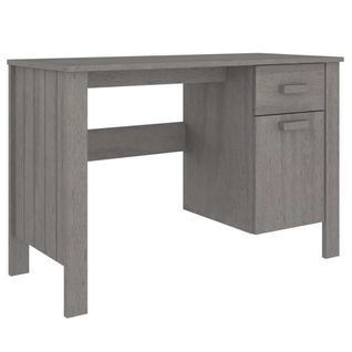 Bureau Hamar Gris Clair 113x50x75 Cm Bois Massif De Pin