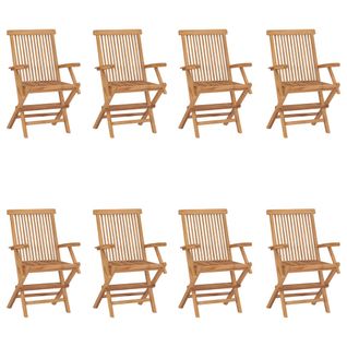 Chaises Pliables De Jardin Lot De 8 Bois De Teck Solide