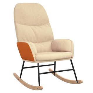 Chaise à Bascule Blanc Crème Tissu