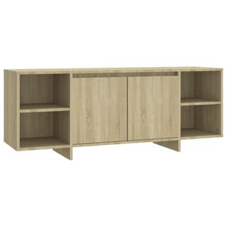 Meuble TV Chêne Sonoma 130x35x50 Cm Bois Contreplaqué
