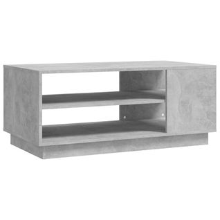 Table Basse Gris Béton 102x55x43 Cm Bois Contreplaqué