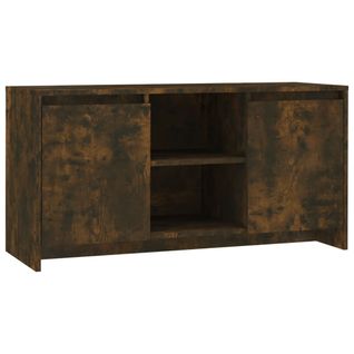 Meuble TV Chêne Fumé 102x37,5x52,5 Cm Bois Contreplaqué