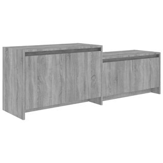 Meuble TV Sonoma Gris 146,5x35x50 Cm Bois Contreplaqué