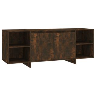 Meuble TV Chêne Fumé 130x35x50 Cm Bois Contreplaqué