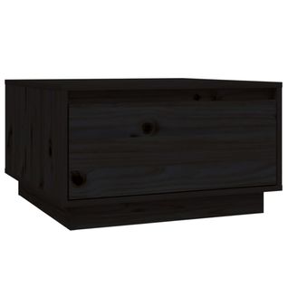 Table Basse Noir 55x56x32 Cm Bois Massif De Pin