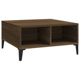 Table Basse Chêne Marron 60x60x30 Cm Bois Contreplaqué