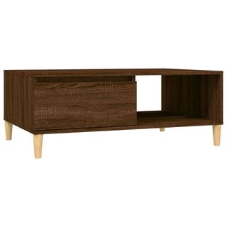 Table Basse Chêne Marron 90x60x35 Cm Bois Contreplaqué