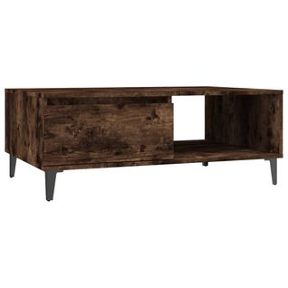 Table Basse Chêne Fumé 90x60x35 Cm Bois Contreplaqué