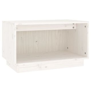 Meuble TV Blanc 60x35x35 Cm Bois De Pin Massif