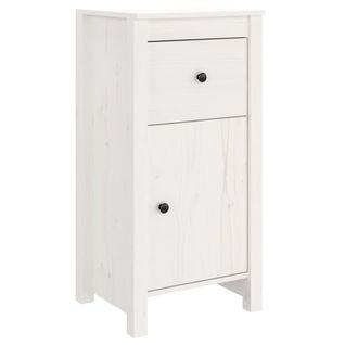 Buffet Blanc 40x35x80 Cm Bois Massif De Pin