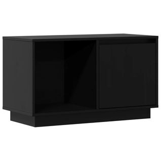 Meuble TV Noir 74x35x44 Cm Bois De Pin Massif