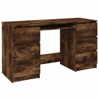 Bureau Chêne Fumé 140x50x77 Cm Bois Contreplaqué