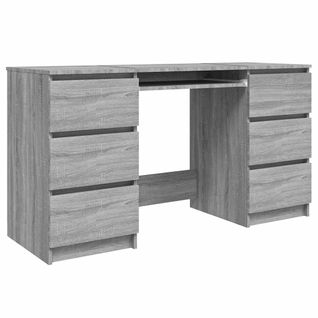 Bureau 140x50x77 Cm Gris Sonoma En Bois Contreplaqué