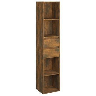 Bibliothèque Chêne Fumé 36x30x171 Cm Bois Contreplaqué