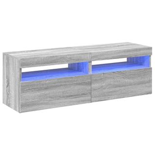 Meubles TV 2 Pièces Avec Lumières LED Sonoma Gris 60x35x40 Cm