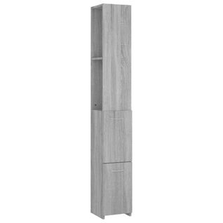 Armoire De Bain Sonoma Gris 25x26,5x170 Cm Bois Contreplaqué